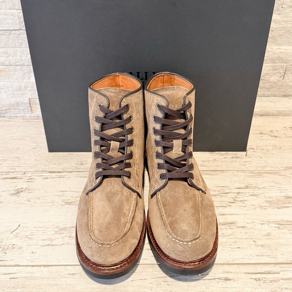 Allen Edmonds Carter Moc Toe Weatherproof Boot 8D Brown Suede Lace Up New $495 - Picture 4 of 15